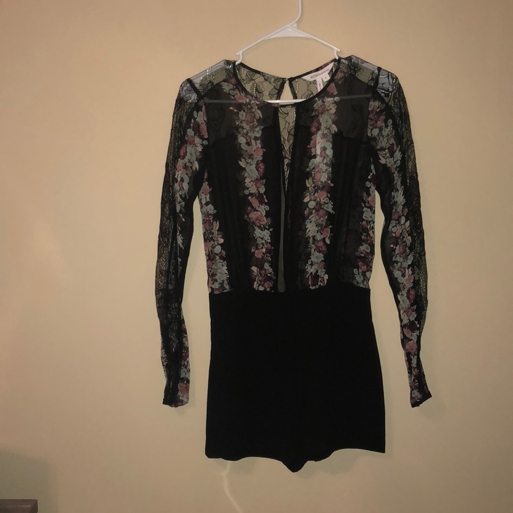 Black BCBG Generation Long Sleeve Romper Brand New